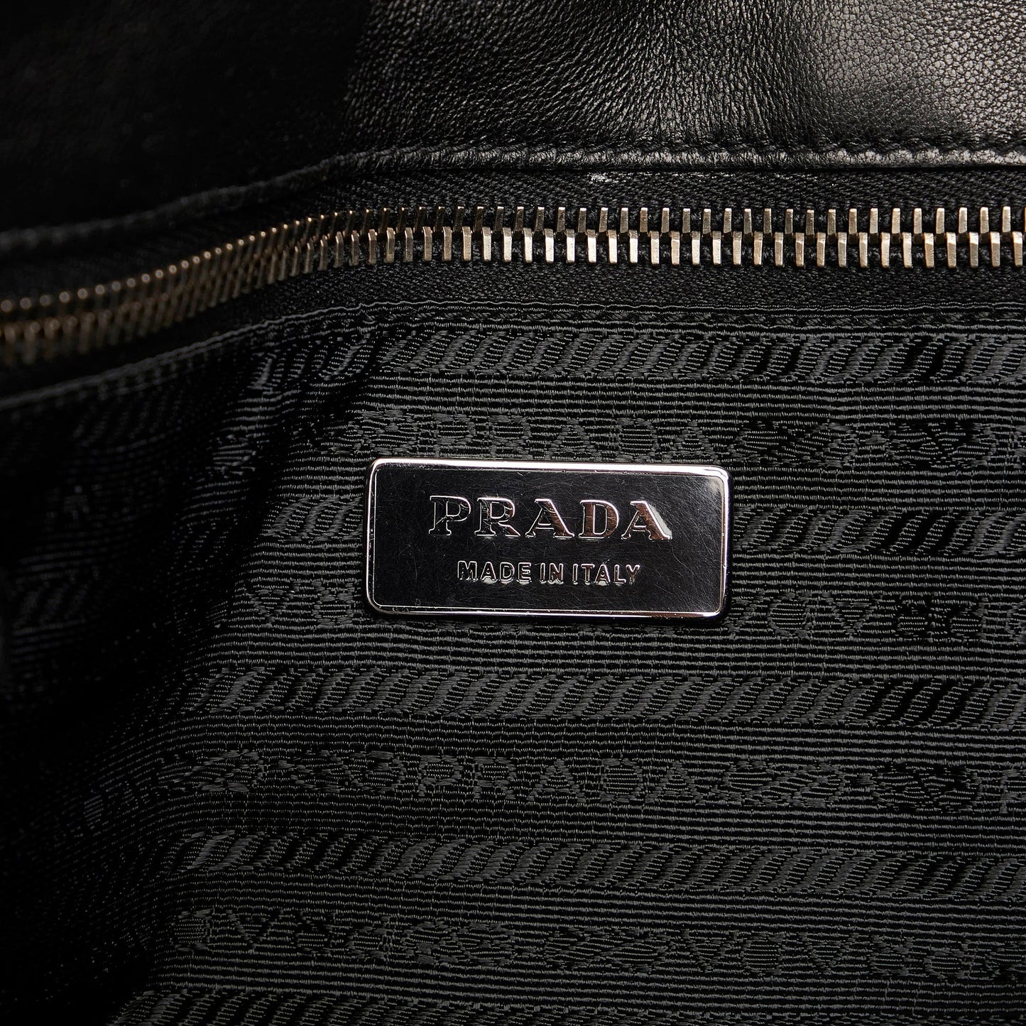 Black Prada Tessuto Gaufre Tote Bag