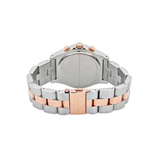 Ladies / Womens Blade Two-Tone Rose Gold Stainless Steel Marc Jacobs Designer Watch MBM3178