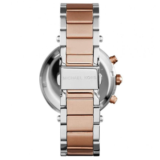 Ladies / Womens Parker Rose Gold and Silver Two Tone Chronograph Michael Kors Designer Watch MK6141