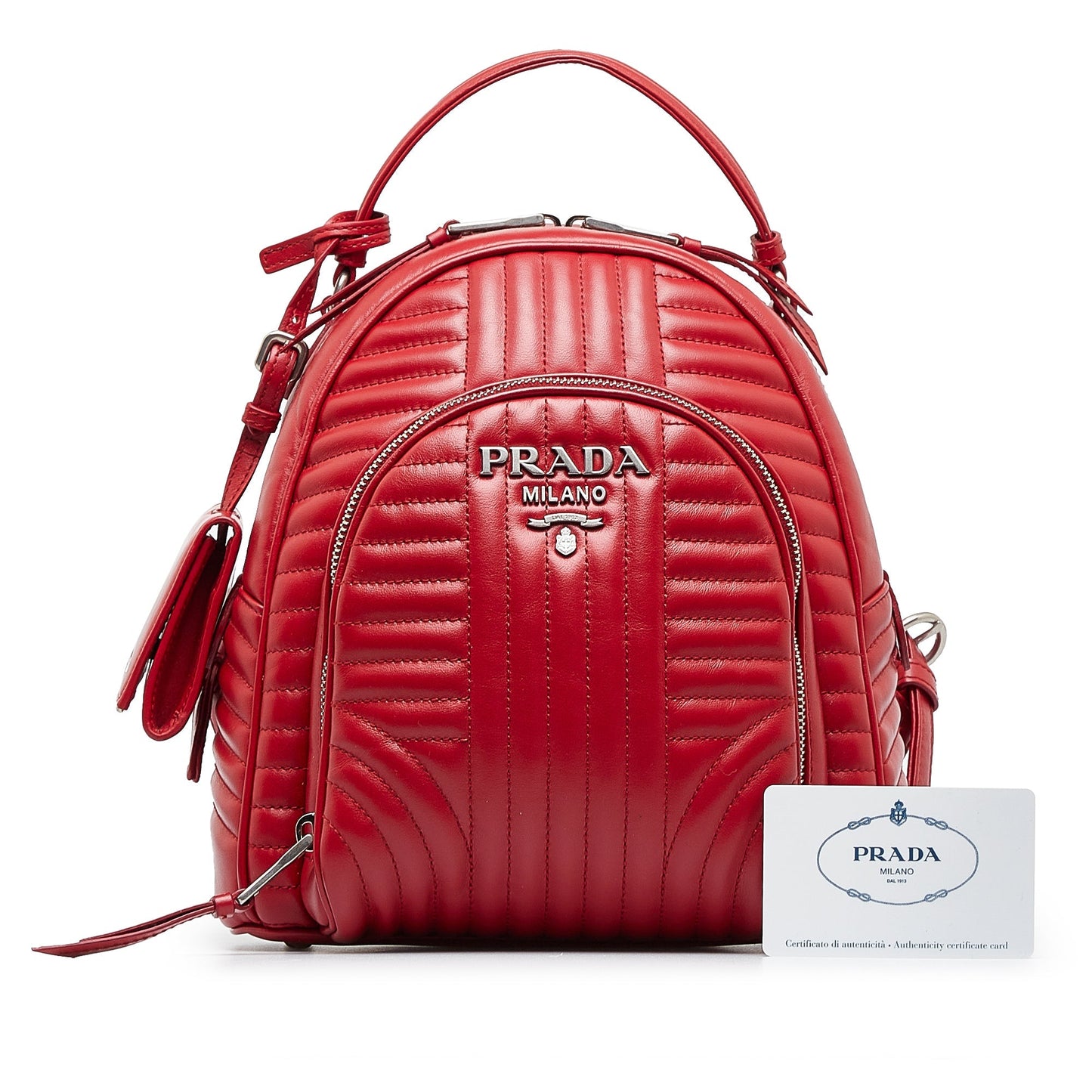 Prada Diagramme Red Soft Calfskin