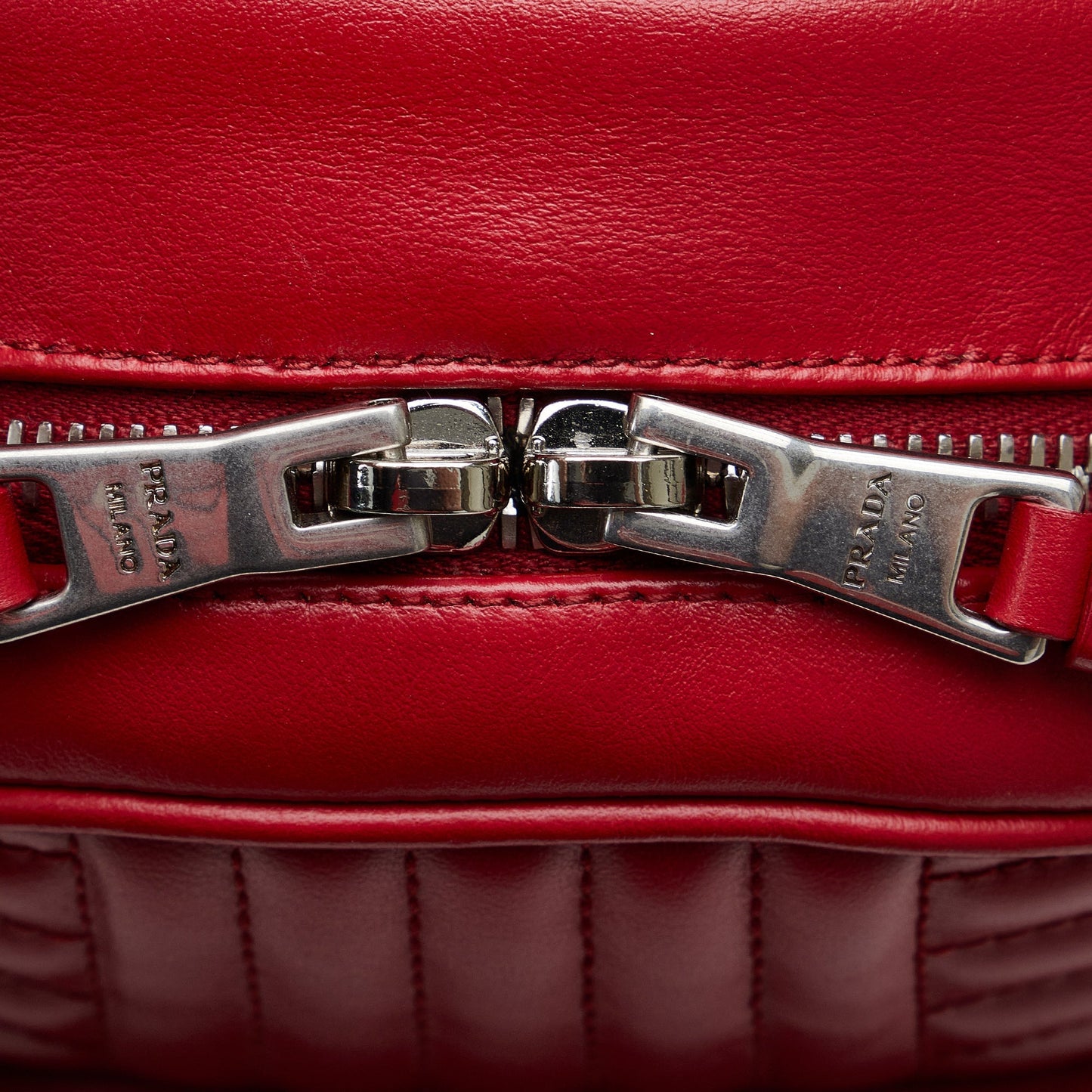 Prada Diagramme Red Soft Calfskin