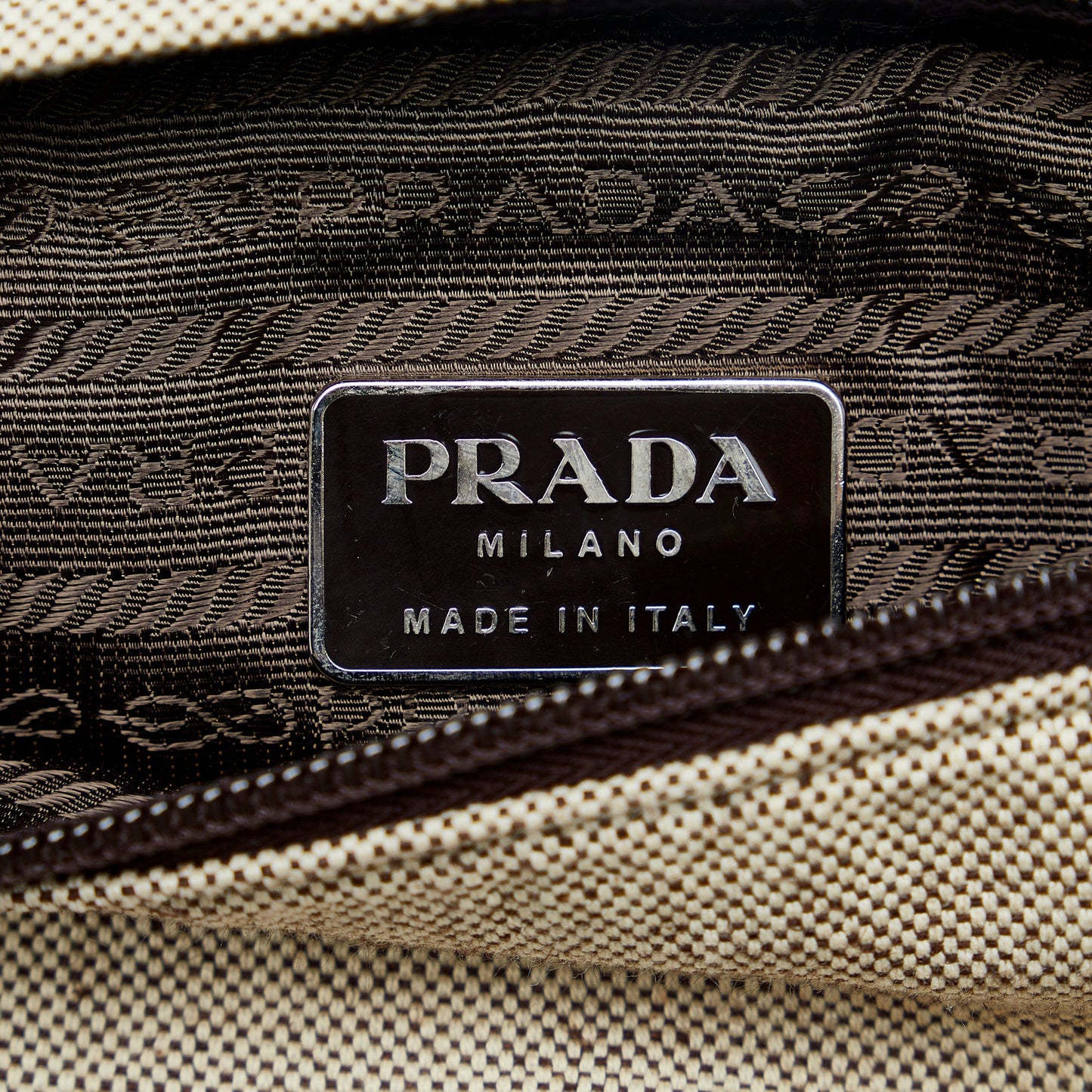 Prada Belt Bag Grey Canvas