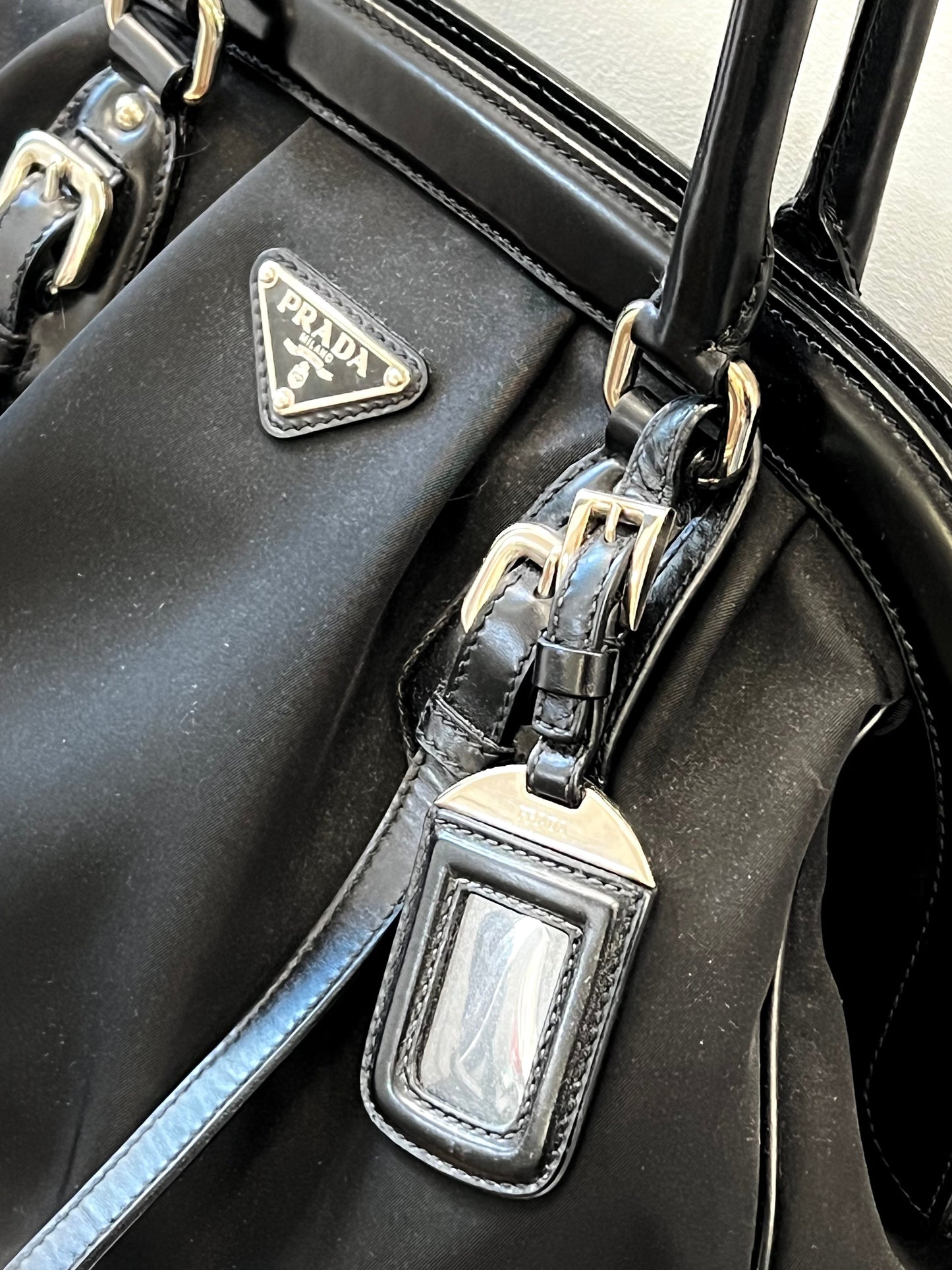 PRADA CANAPA LOGO FRAME SATCHEL BAG