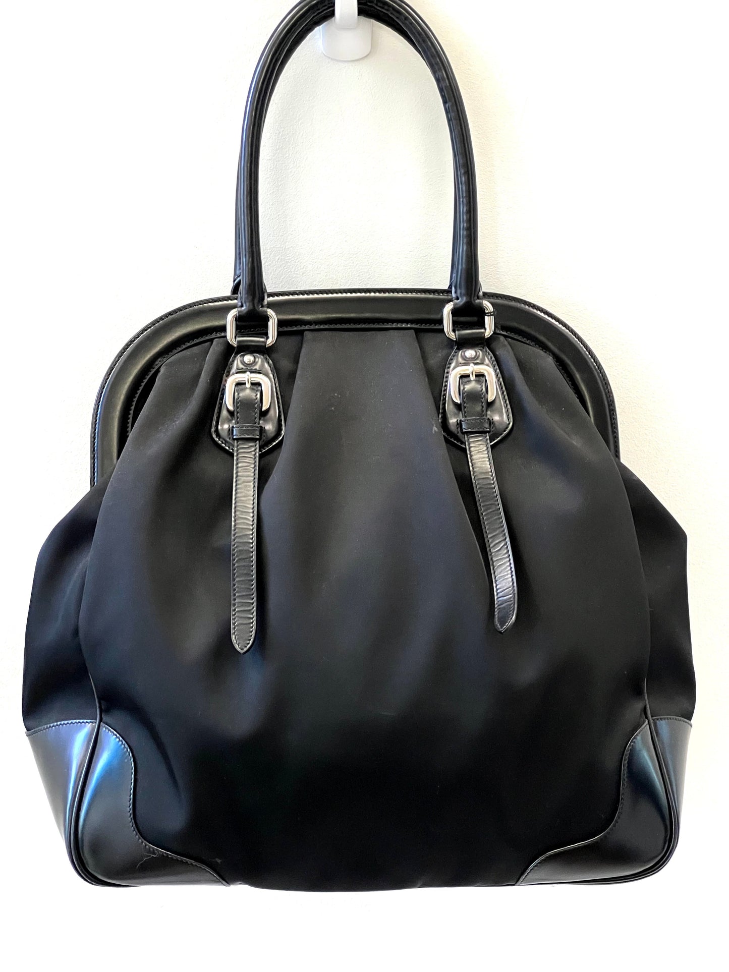 PRADA CANAPA LOGO FRAME SATCHEL BAG