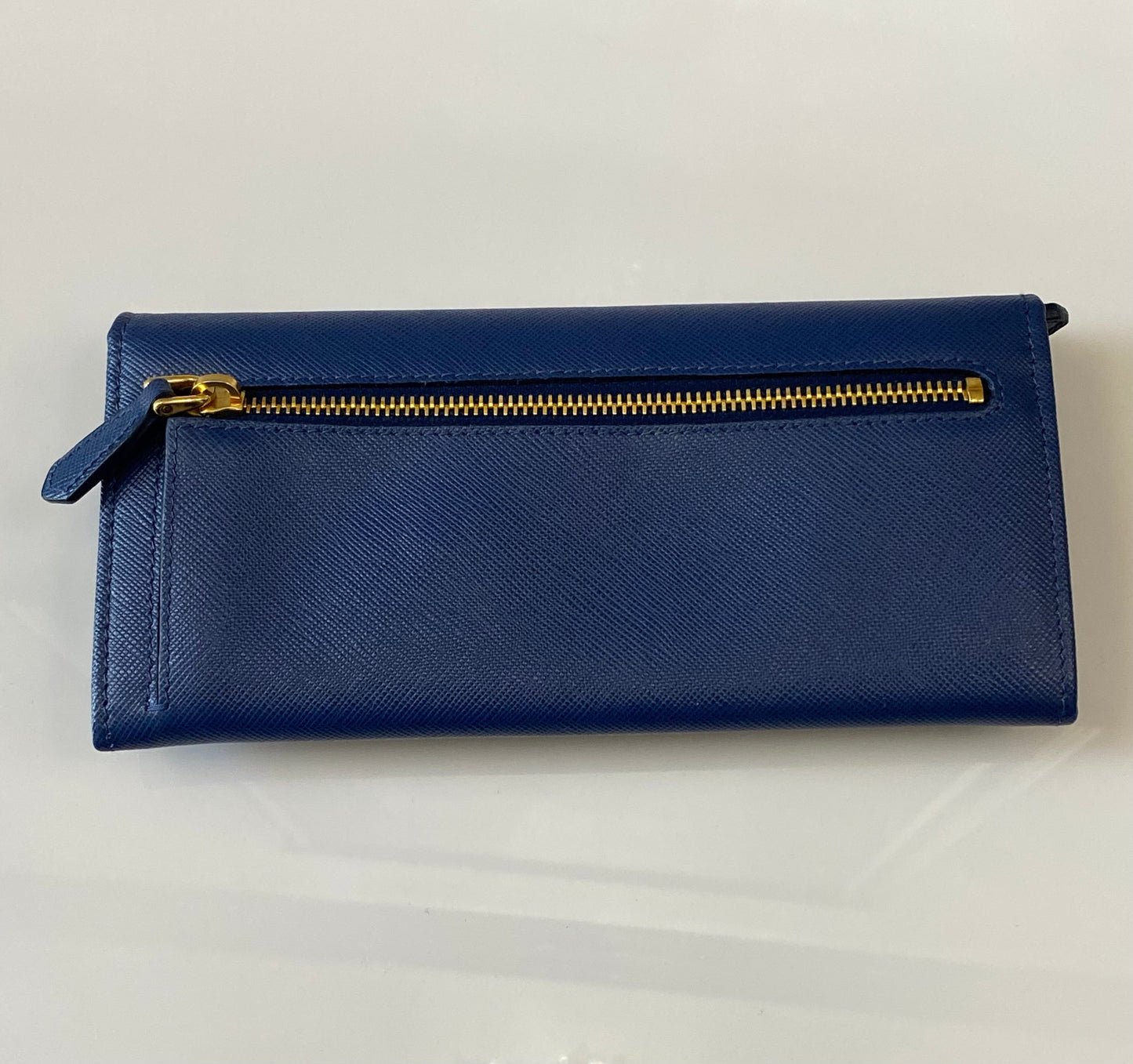 PRADA SAFFIANO LEATHER METAL FRAME FLAP CONTINENTAL WALLET