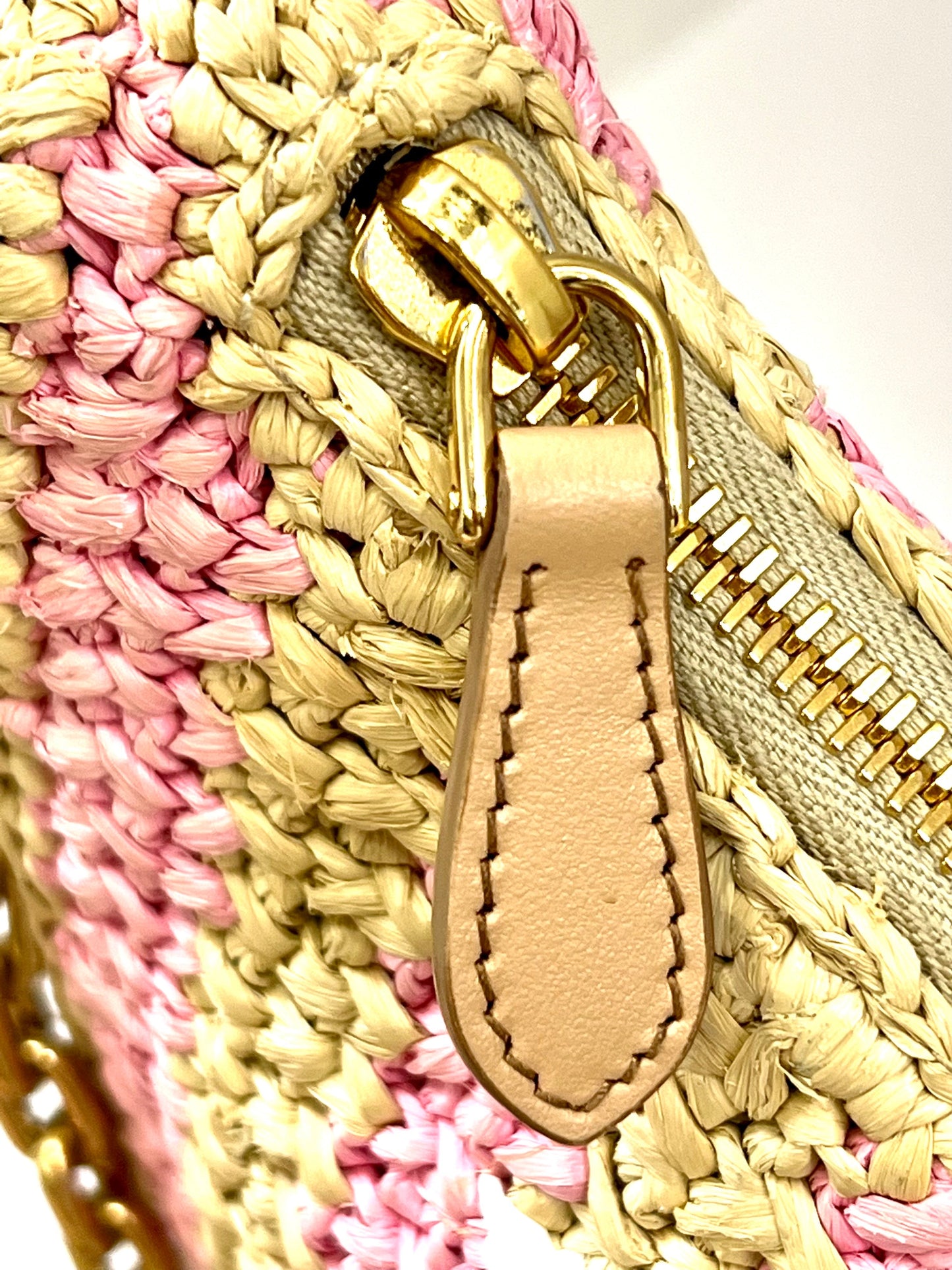 PRADA NEUTRAL RE-EDITION 2005 RAFFIA SHOULDER BAG