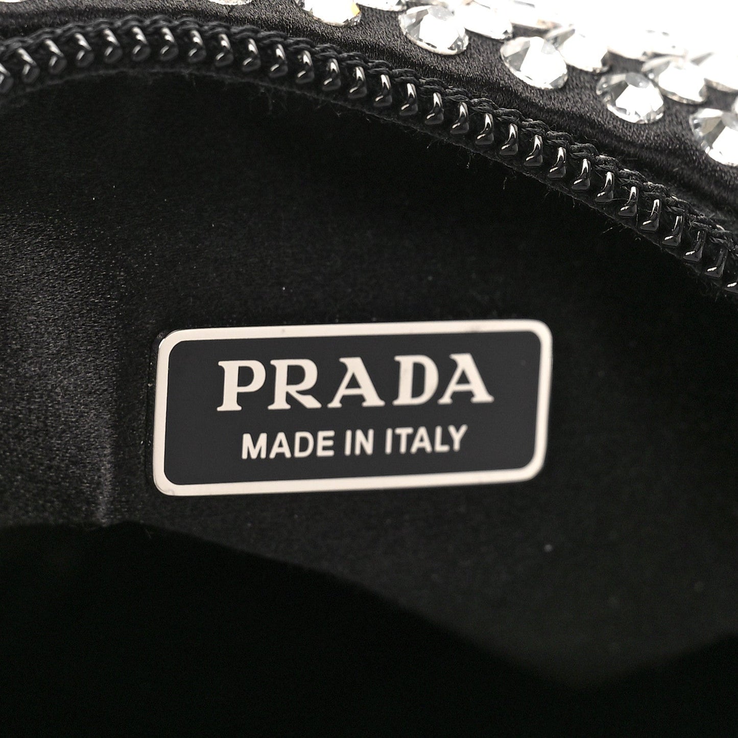 PRADA SATIN CRYSTAL EMBLISHED RE-EDITION 2000 HANDBAG