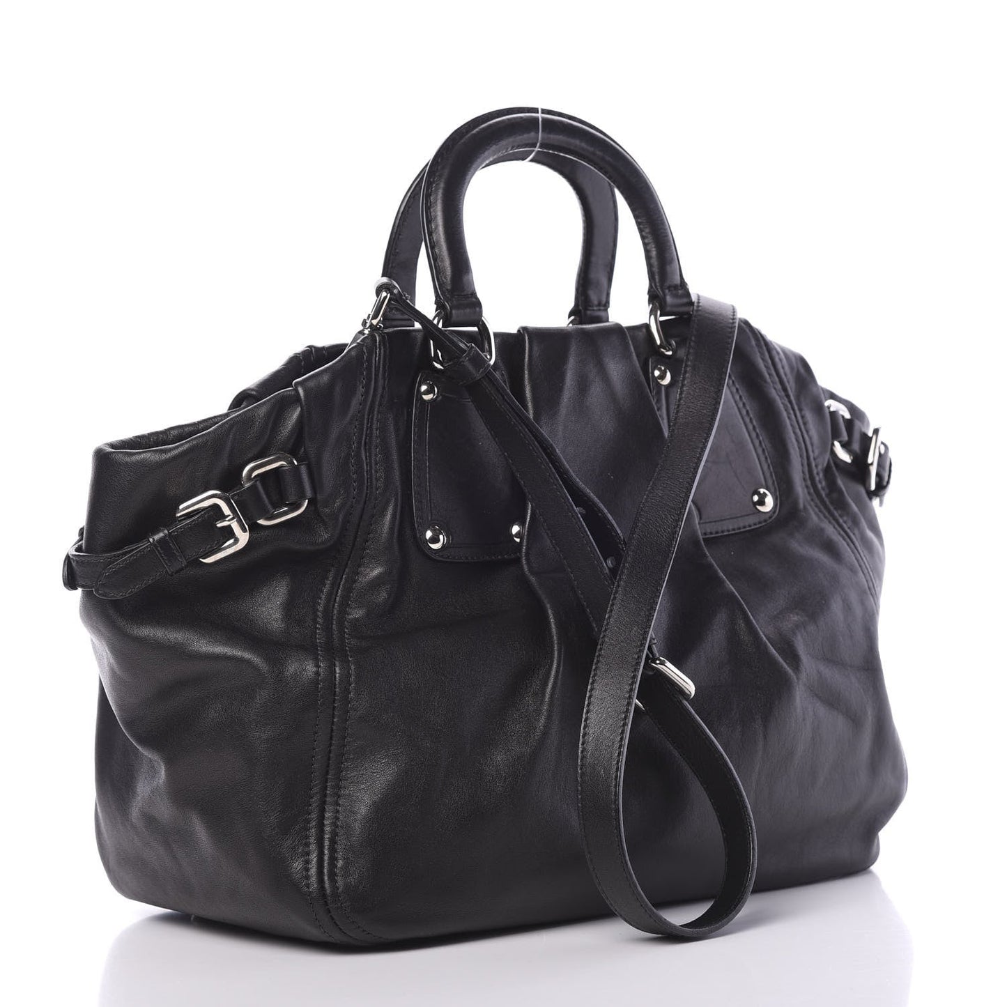 PRADA SOFT CALFSKIN LEATHER SHOULDER BAG