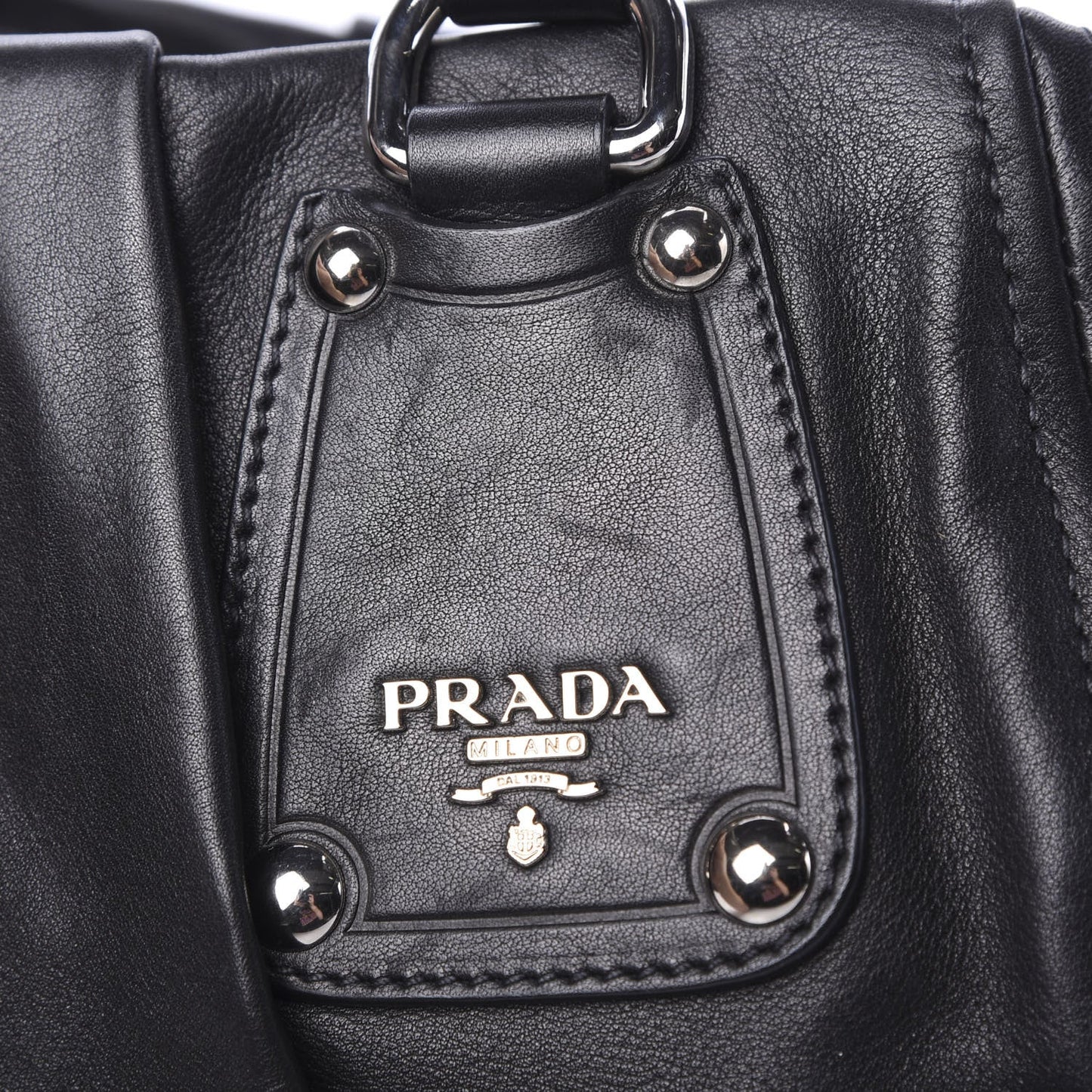 PRADA SOFT CALFSKIN LEATHER SHOULDER BAG