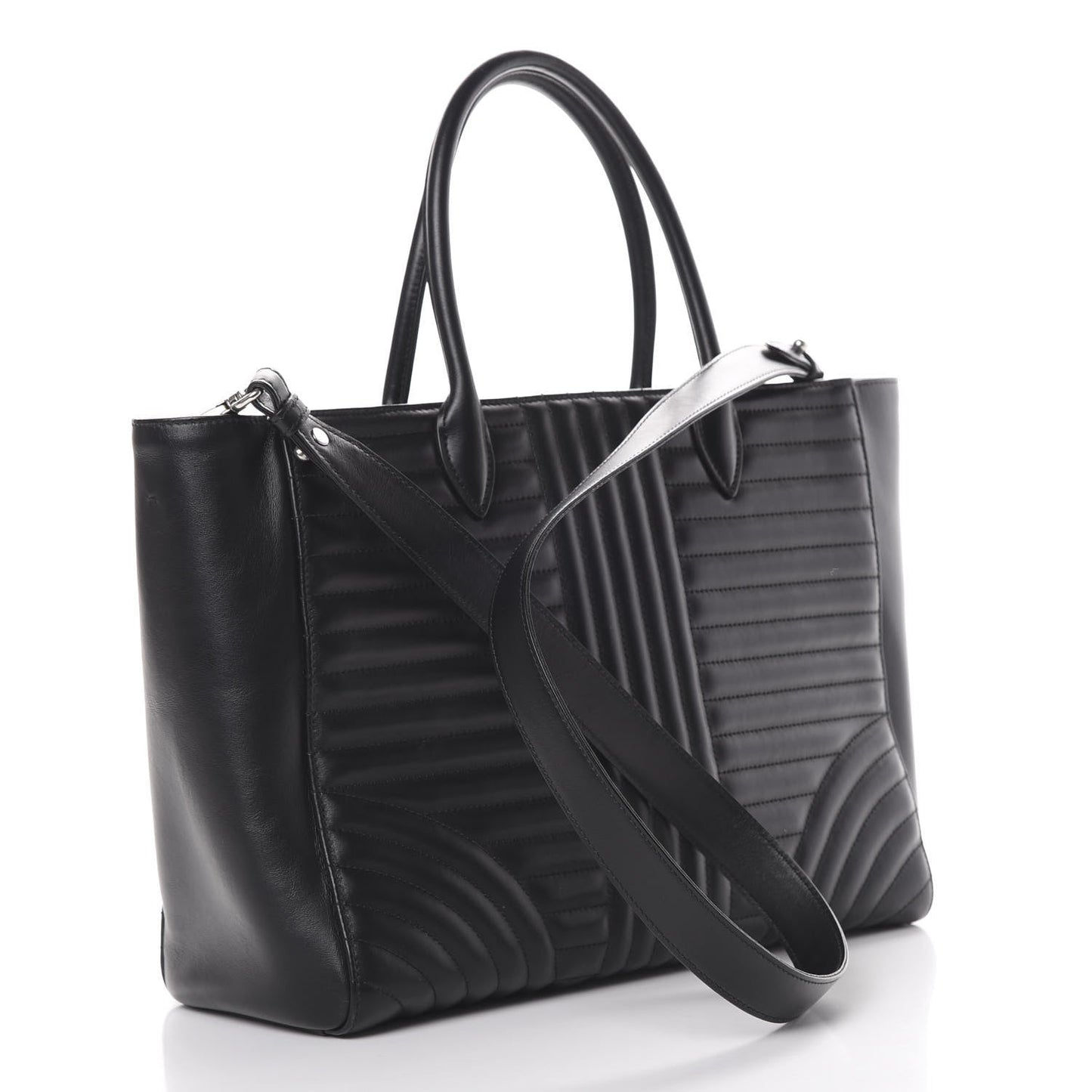 PRADA SOFT CALFSKIN IMPUNTURE DIAGRAMME TOTE BAG