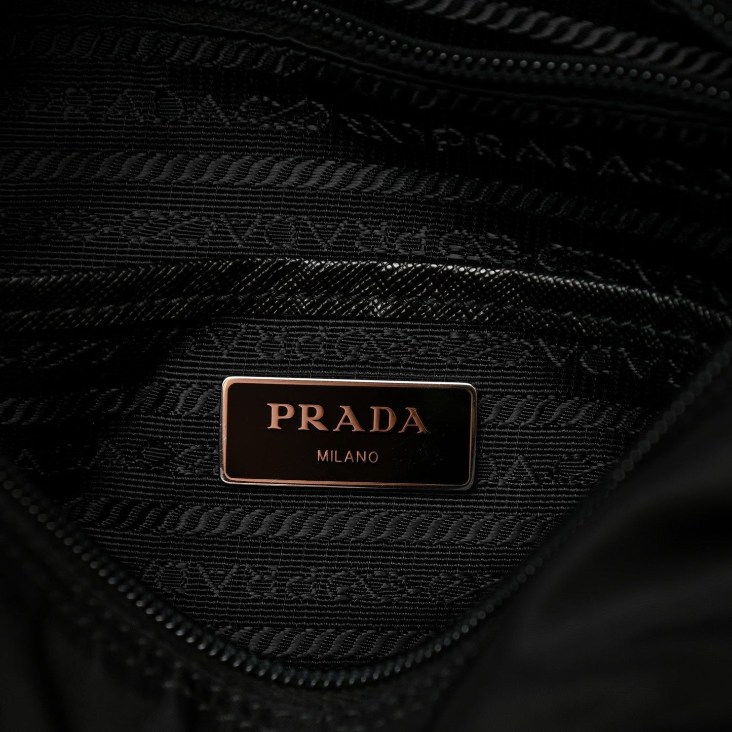 PRADA NYLON & LEATHER NEW VELA STUDDED MESSENGER BAG