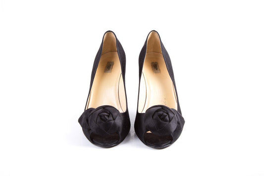 Prada Black Satin Pumps SZ 40