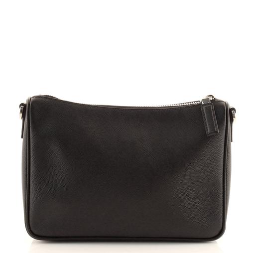 PRADA Brushed Leather Shoulder Bag-Black