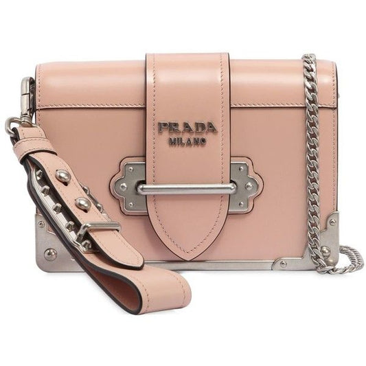 Prada CAHIER LEATHER SHOULDER BAG IN PESCA