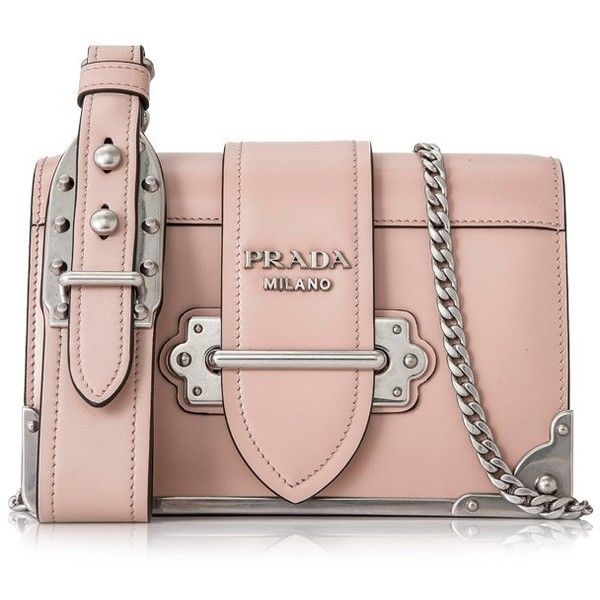 Prada CAHIER LEATHER SHOULDER BAG IN PESCA