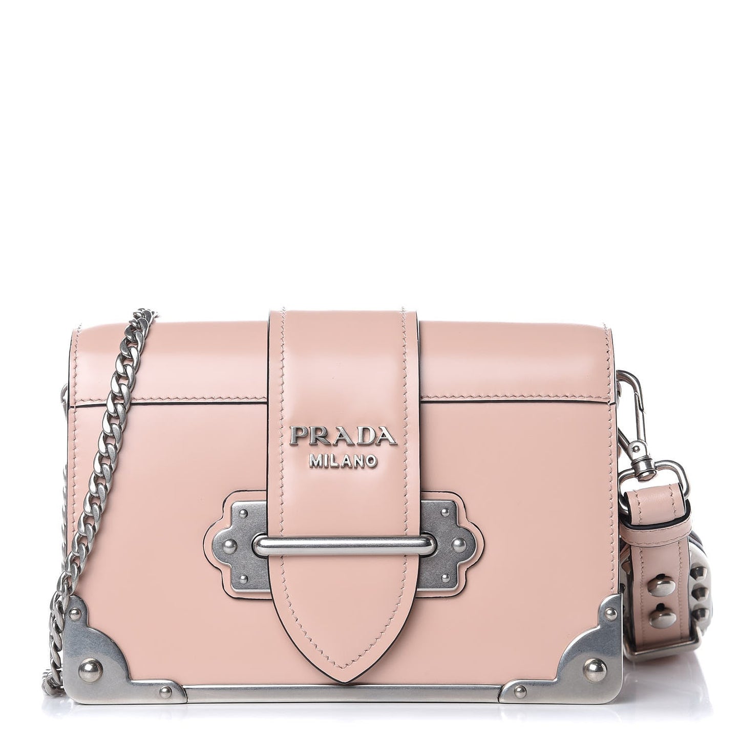 Prada CAHIER LEATHER SHOULDER BAG IN PESCA