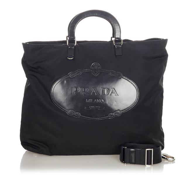 PRADA Canapa Logo Tessuto Satchel