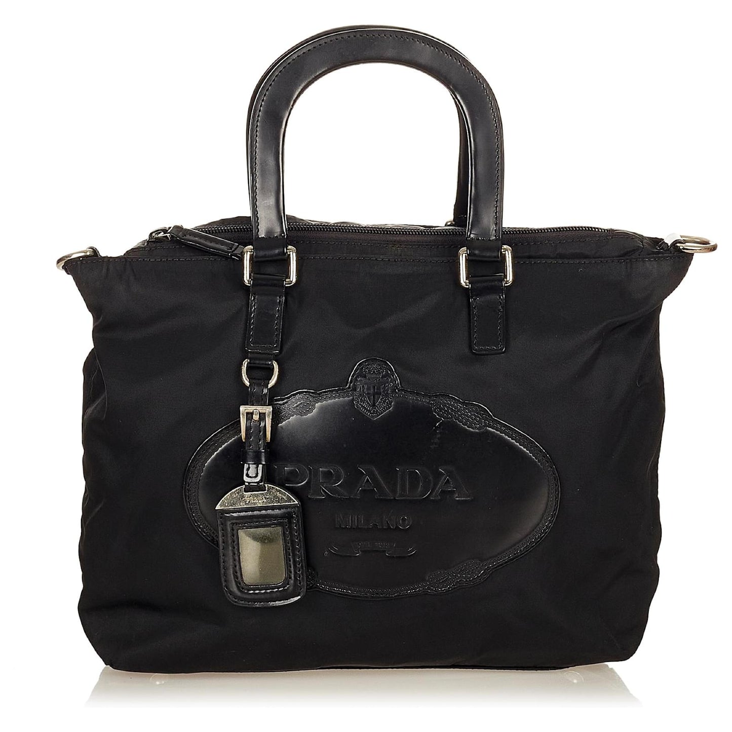 PRADA Canapa Logo Tessuto Satchel