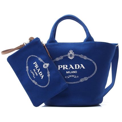 Prada Canapa Logo Tote With Pouch