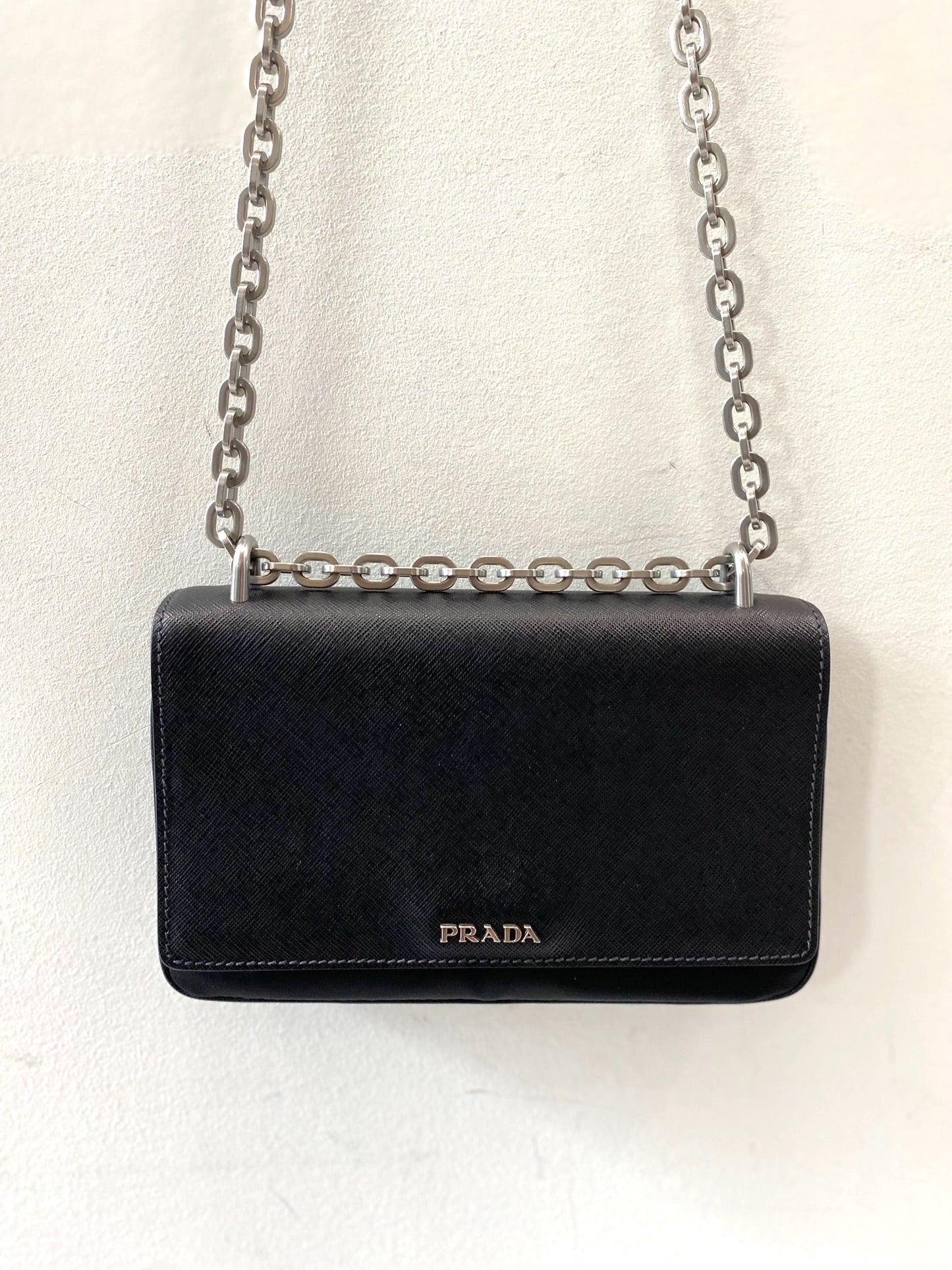 PRADA SAFFIANO LUX LEATHER CHAIN SHOULDER BAG