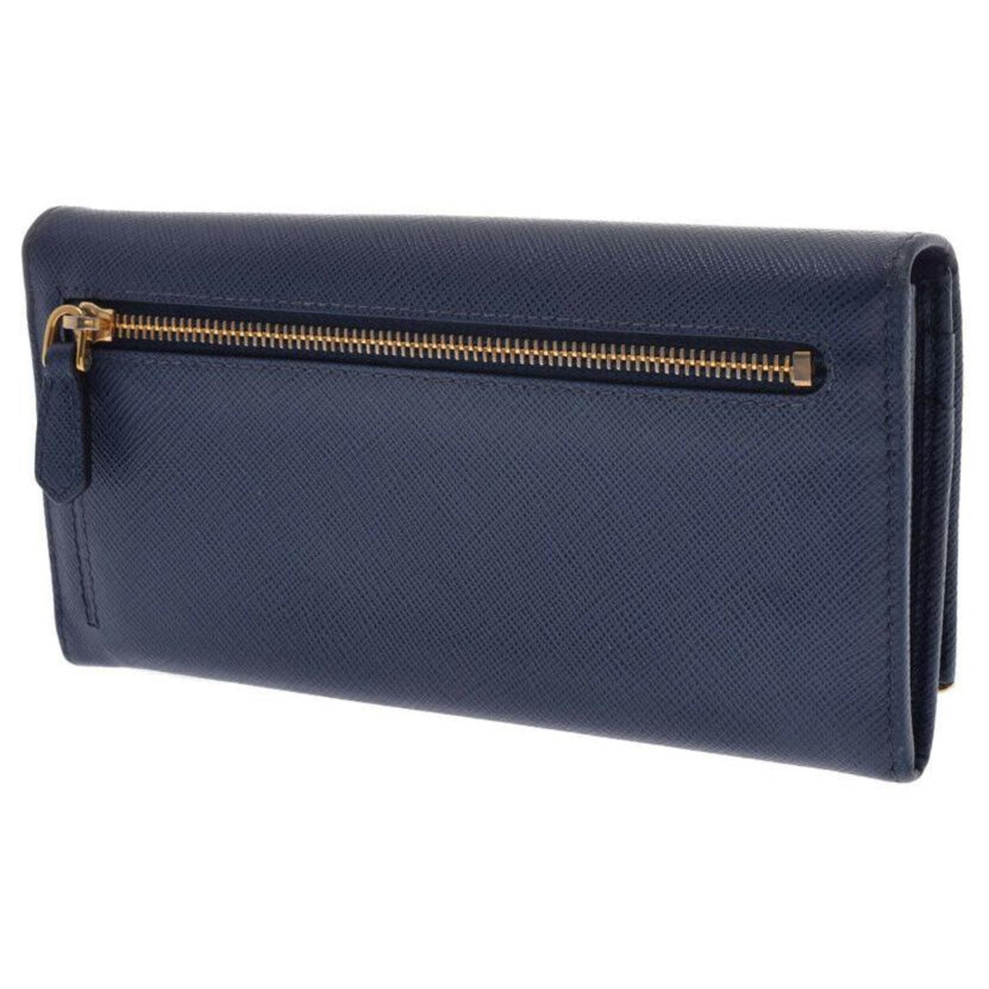 PRADA SAFFIANO LEATHER METAL FRAME FLAP CONTINENTAL WALLET