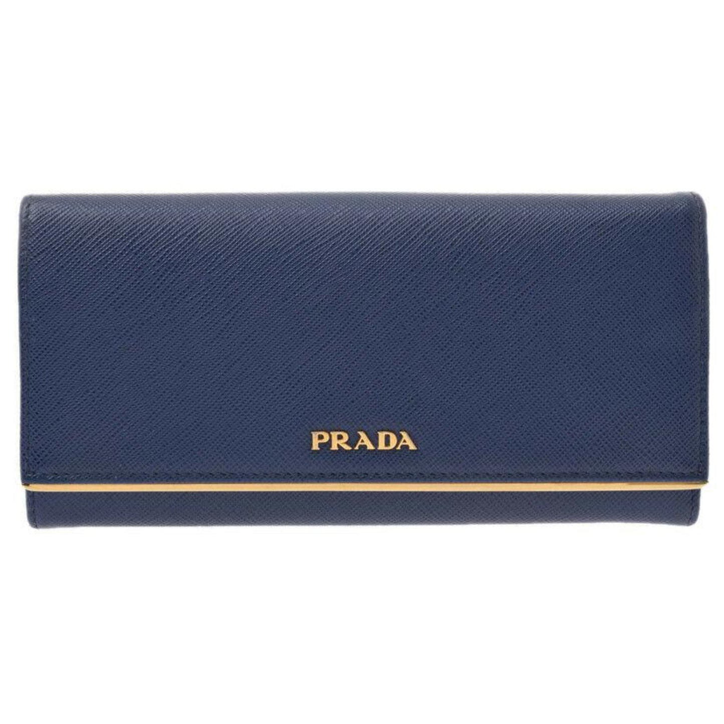 PRADA SAFFIANO LEATHER METAL FRAME FLAP CONTINENTAL WALLET