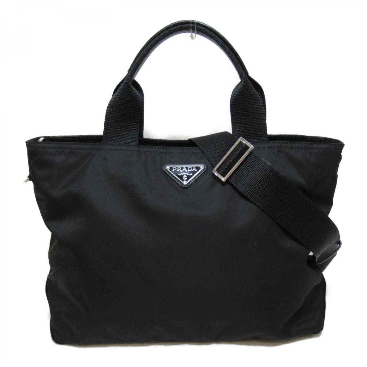 PRADA VELA TESSUTO CONVERTIBLE SMALL TOTE BAG