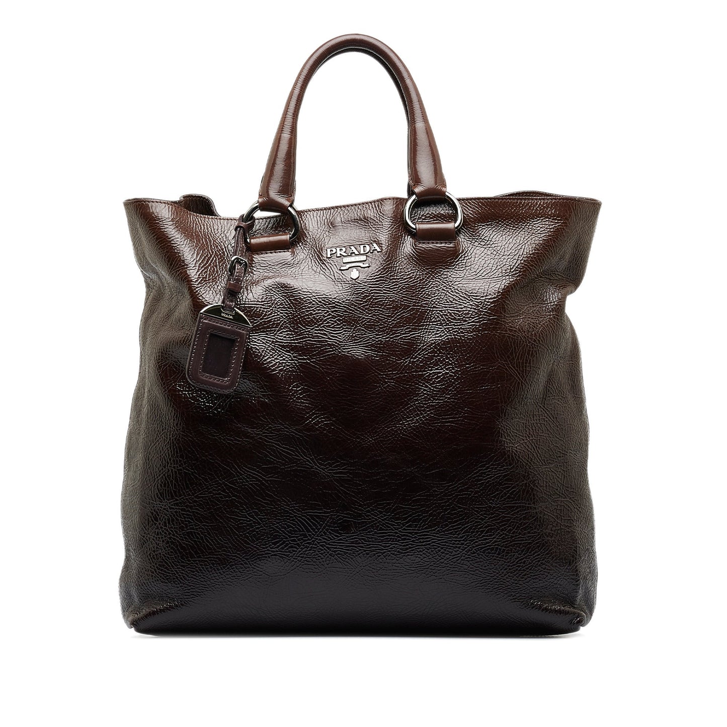 Brown Prada Vitello Shine Tote Bag