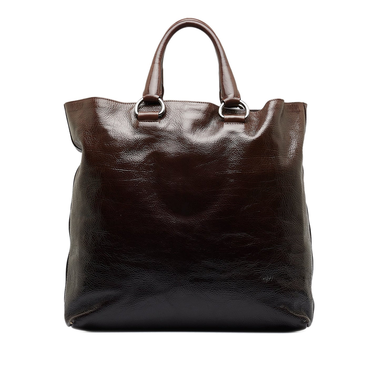 Brown Prada Vitello Shine Tote Bag