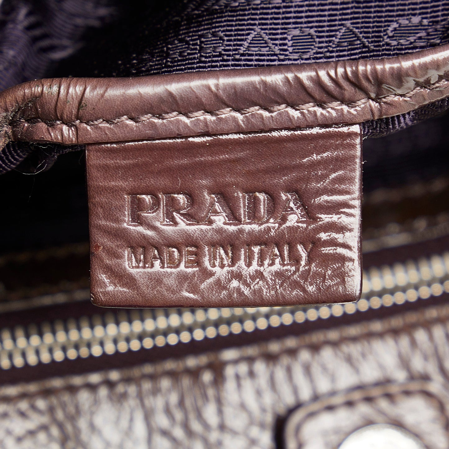 Brown Prada Vitello Shine Tote Bag