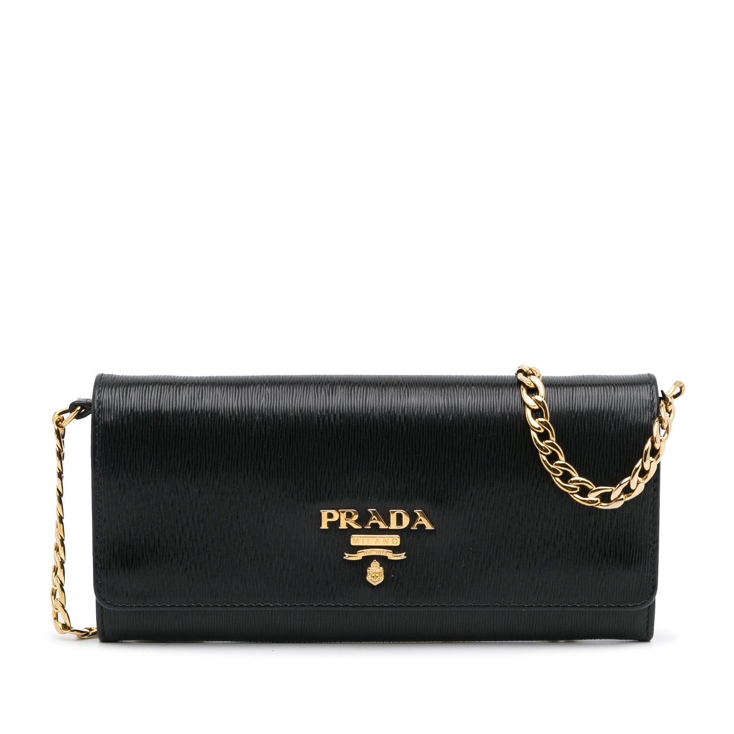 Prada Wallet On Chain Black Vitello Move