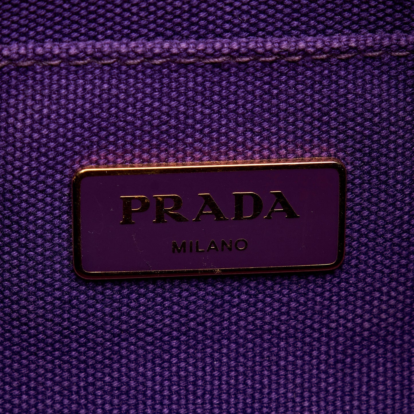 Prada Canapa Logo Handbag Small Purple Canvas