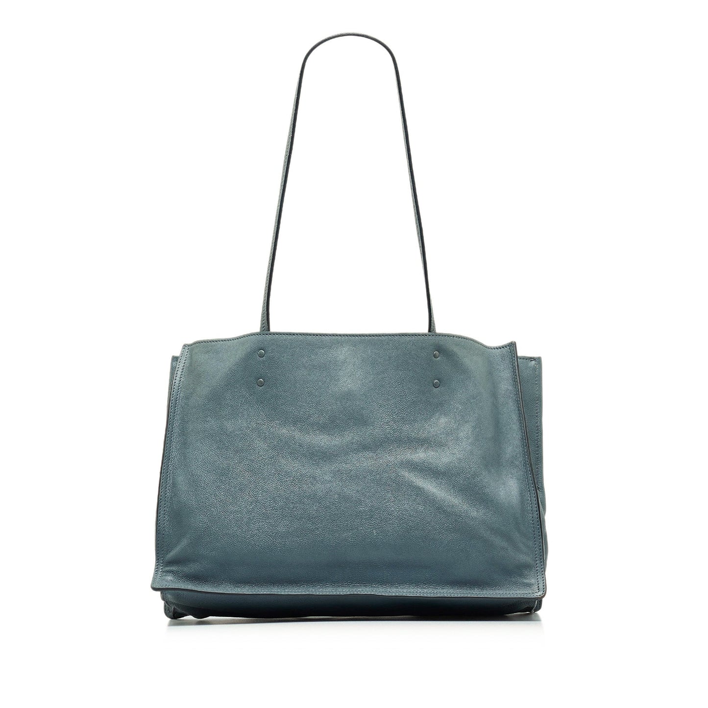 Blue Prada Glace Calf Etiquette Tote