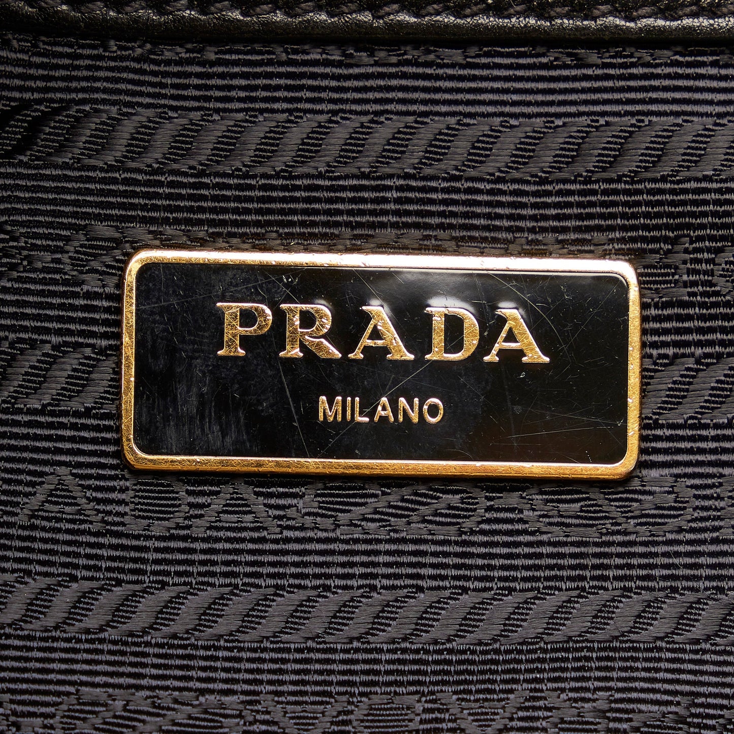 Prada Canapa Tessuto Bow Handbag Black