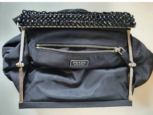 PRADA cloth handbag with studs