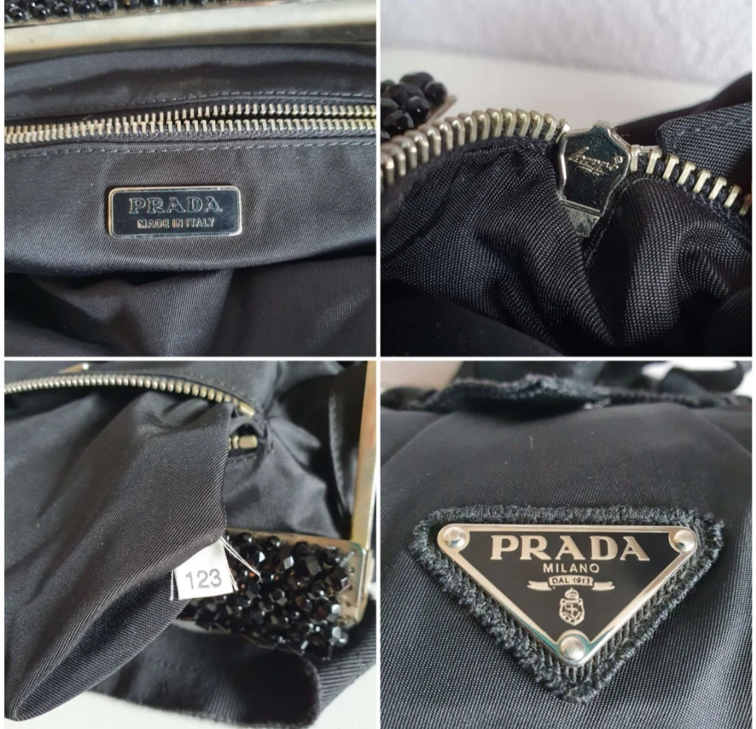 PRADA cloth handbag with studs