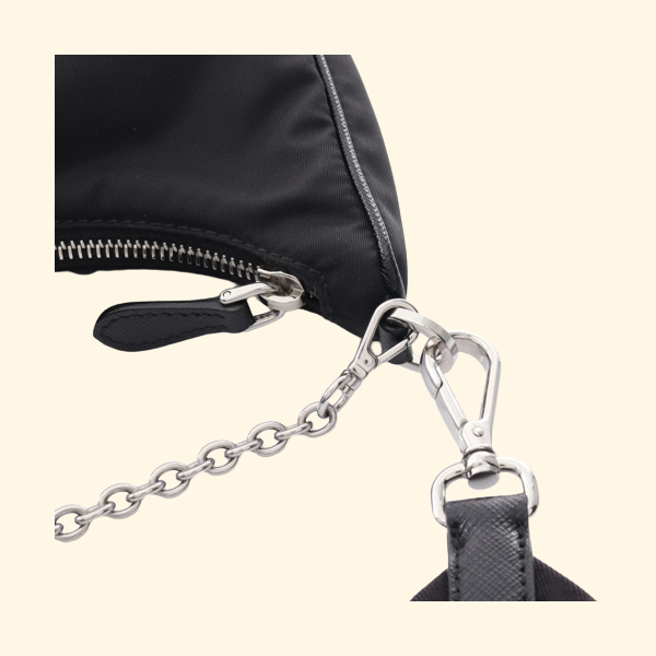 Prada Re-Edition Tessuto+Saffiano Chain Shoulder Bag