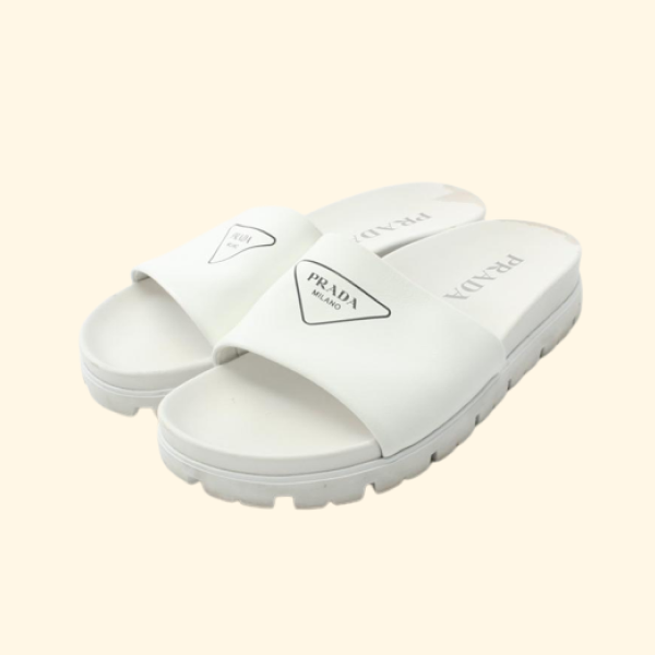 Prada Slide Sandals Leather White