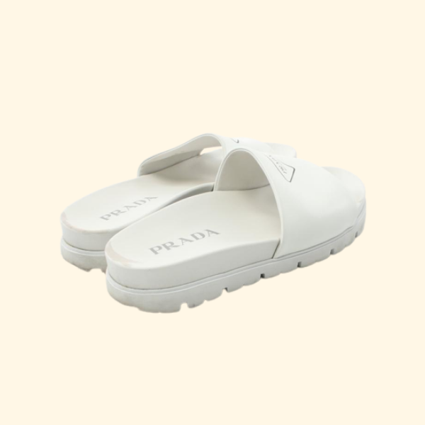 Prada Slide Sandals Leather White