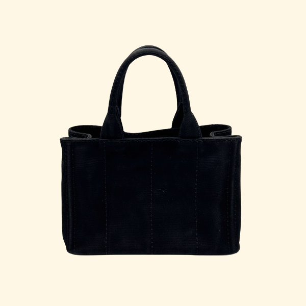 Prada Canapa Black Canvas Tote Bag