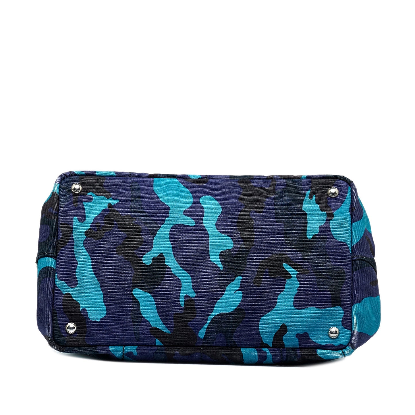 Blue Prada Canapa Camouflage Tote