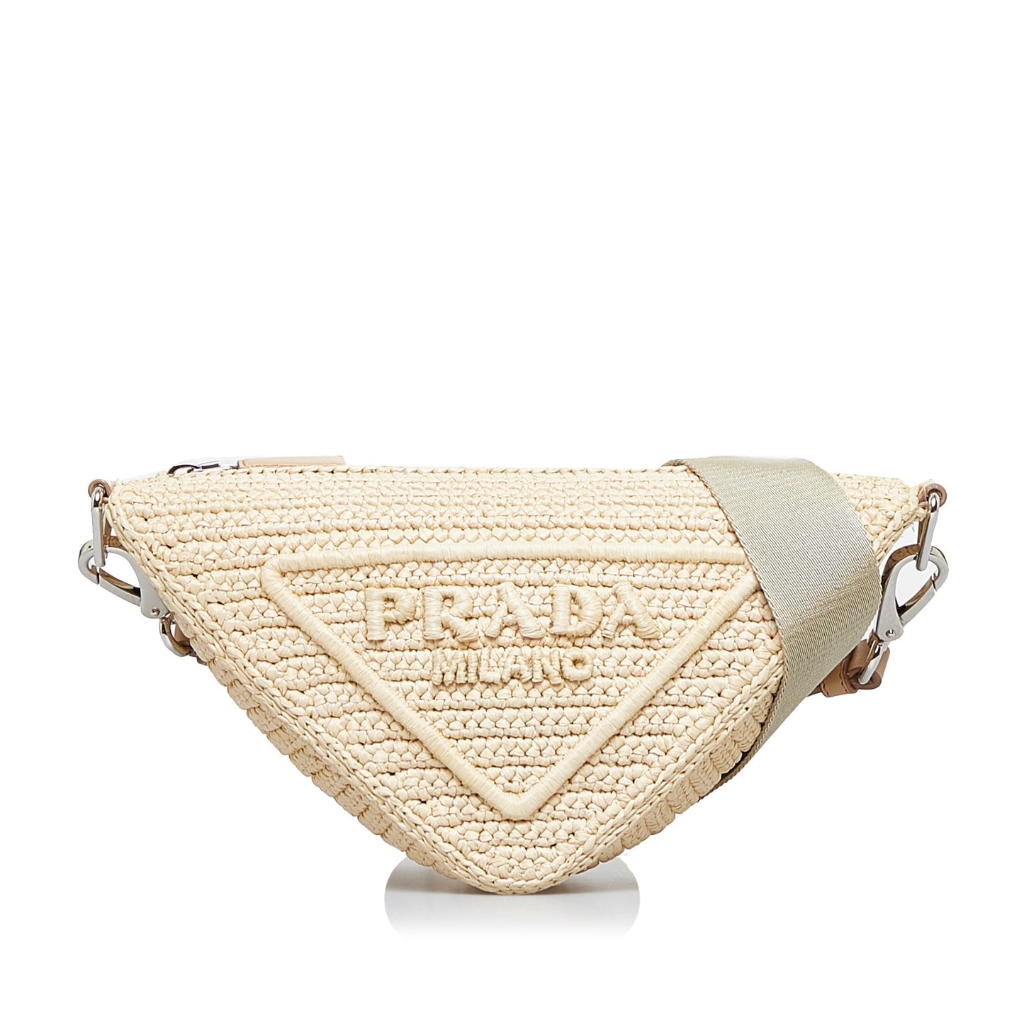 Prada Triangle Beige Raffia