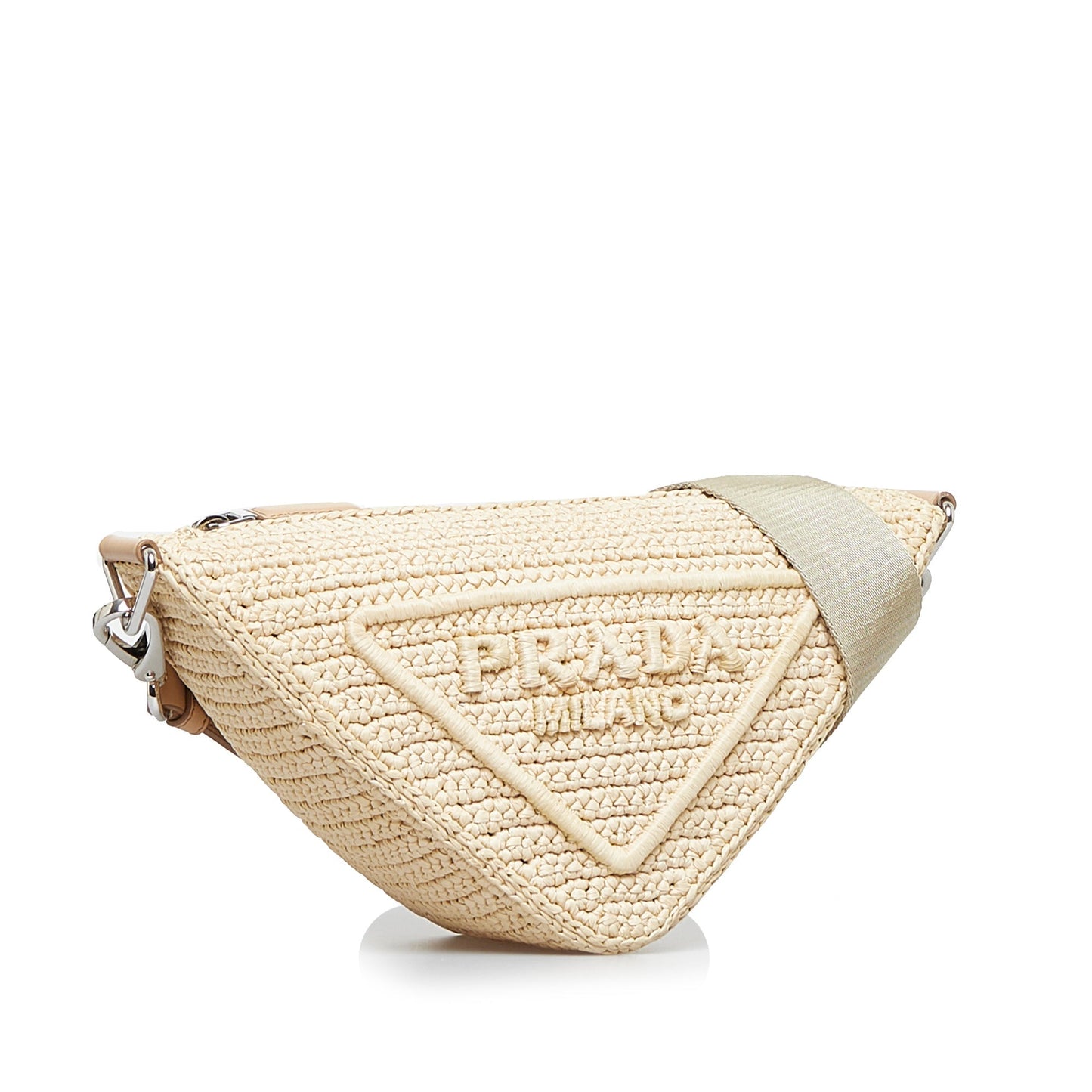 Prada Triangle Beige Raffia