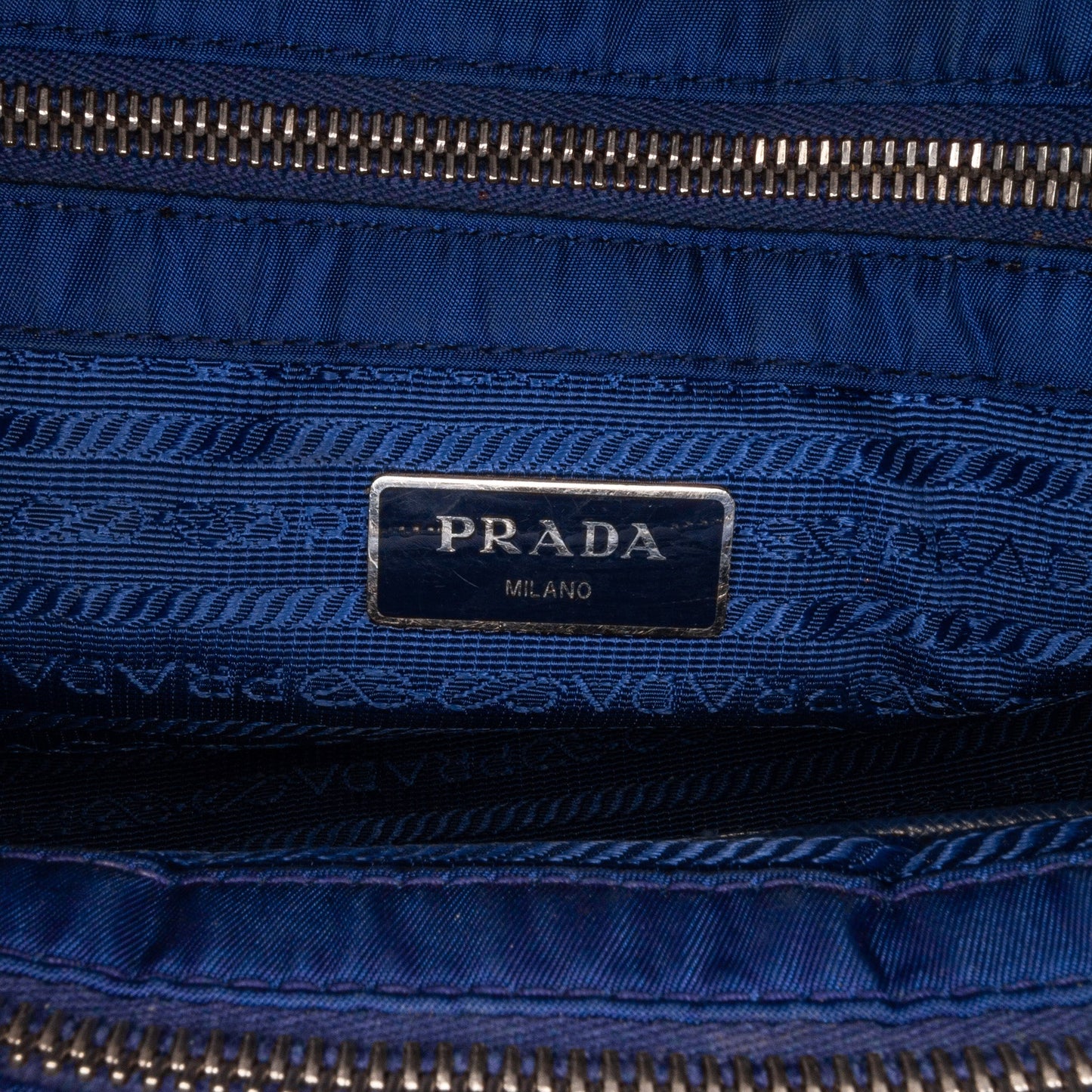 Prada Tessuto Impuntu Blue Nylon Canvas