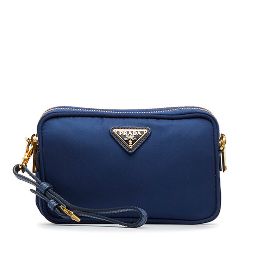 Prada Tessuto Crossbody Bag Blue Nylon Canvas