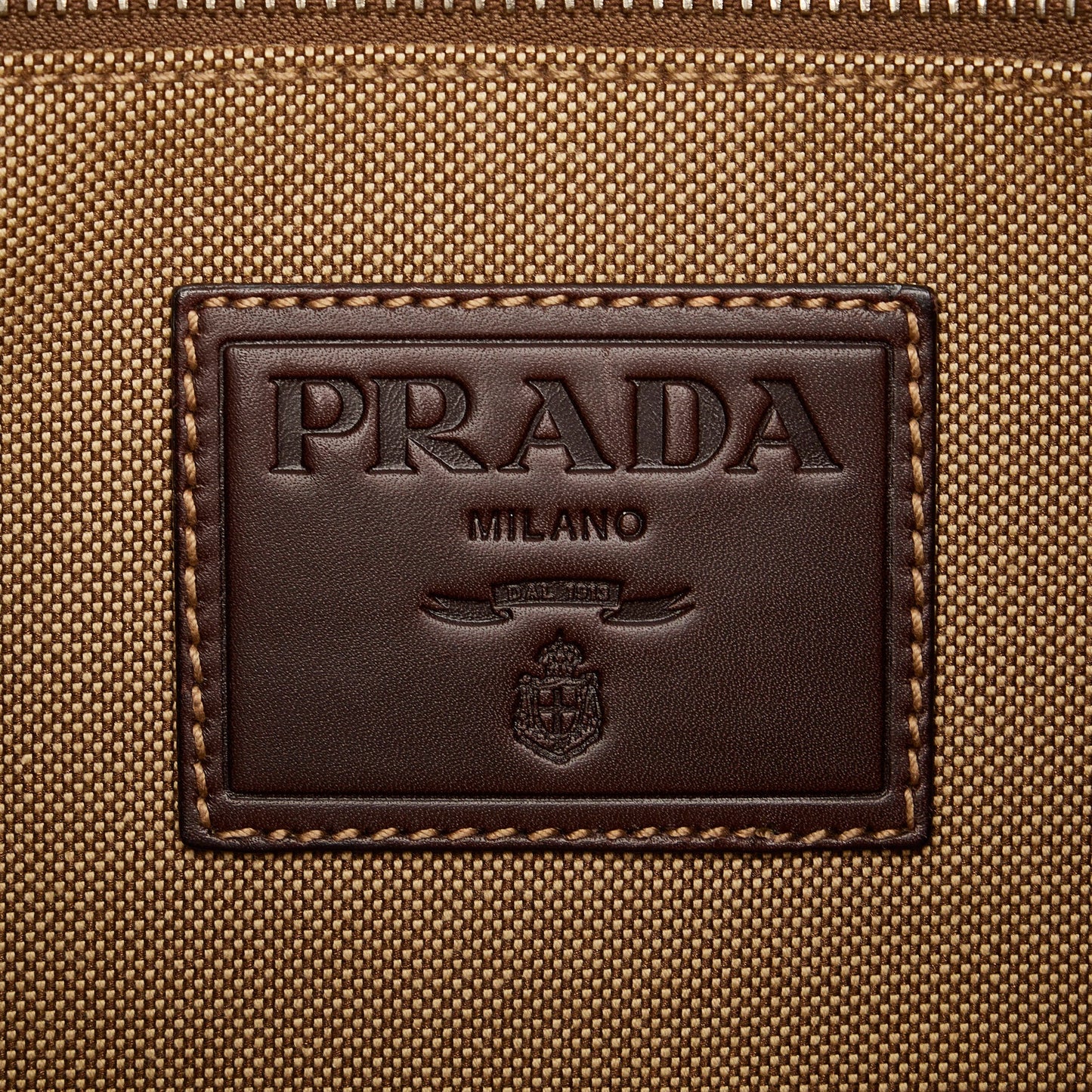 Taupe Prada Canapa Logo Tote Bag