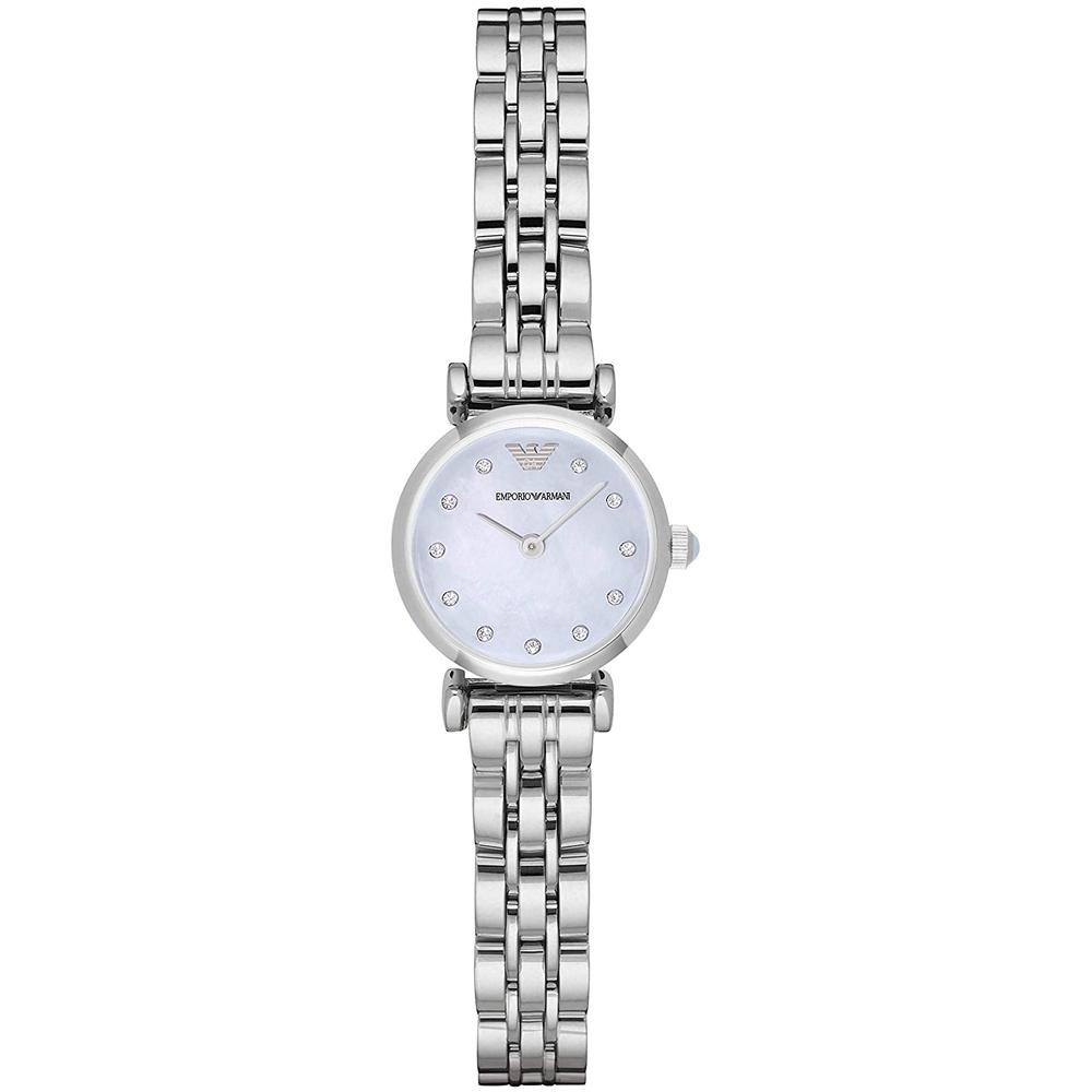 Ladies / Womens Silver Mother of Pearl Emporio Armani Designer Watch AR1961