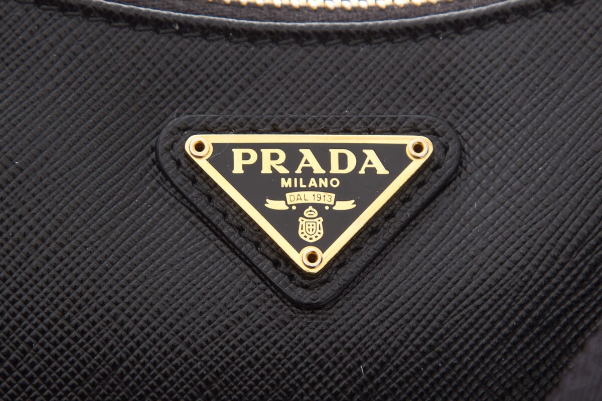 Prada Saffiano Lux Re-Edition 2005 Black Leather Handbag