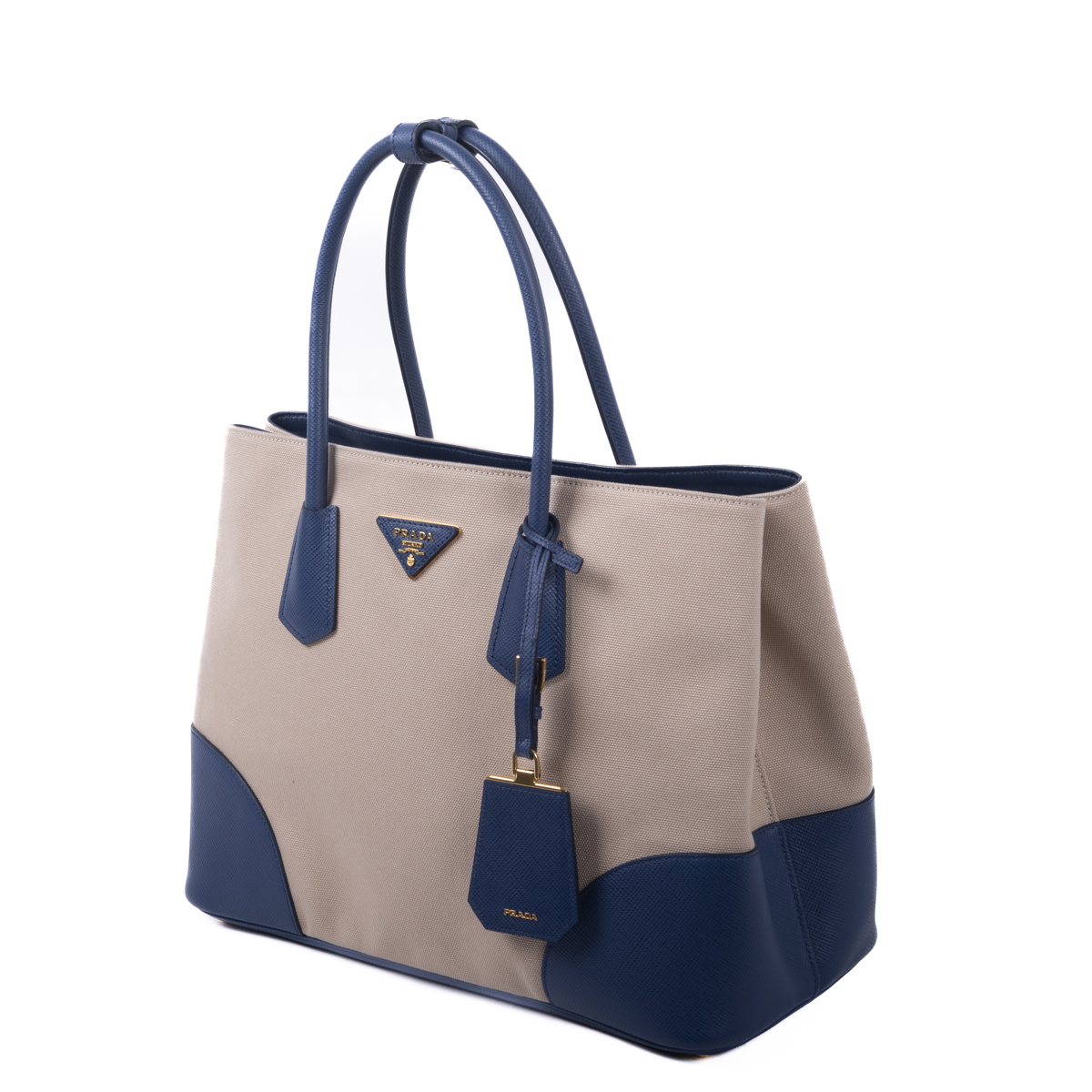 Prada Canapa & Saffiano Cuir Medium Double Tote