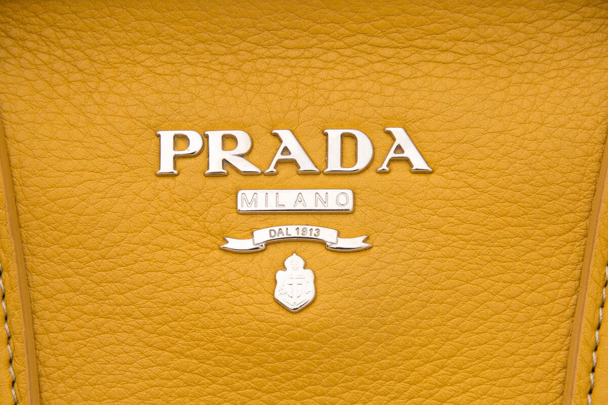 Prada Yellow Vitello Daino Leather Handbag